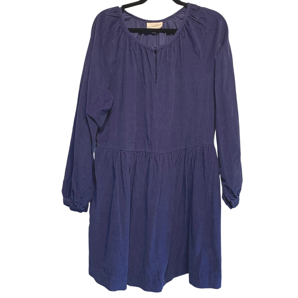 Universal Thread Corduroy Mini Dress Large Navy Boho Cotton Babydoll Cottagecore